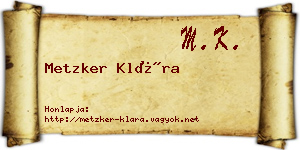 Metzker Klára névjegykártya