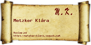 Metzker Klára névjegykártya
